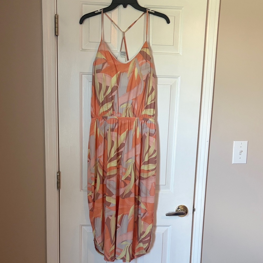 PrAna Orange and White Strappy Dress